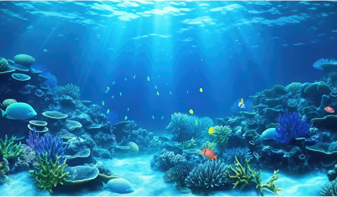 Underwater Aquarium Background Coral Reef Tropical Fish Terrarium