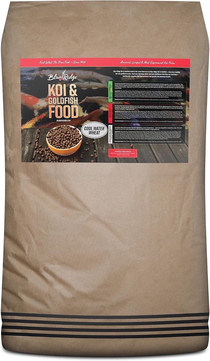 Blue Ridge Cool Water Wheat Koi Fish Food, 3/16" Pellets, 5 lb