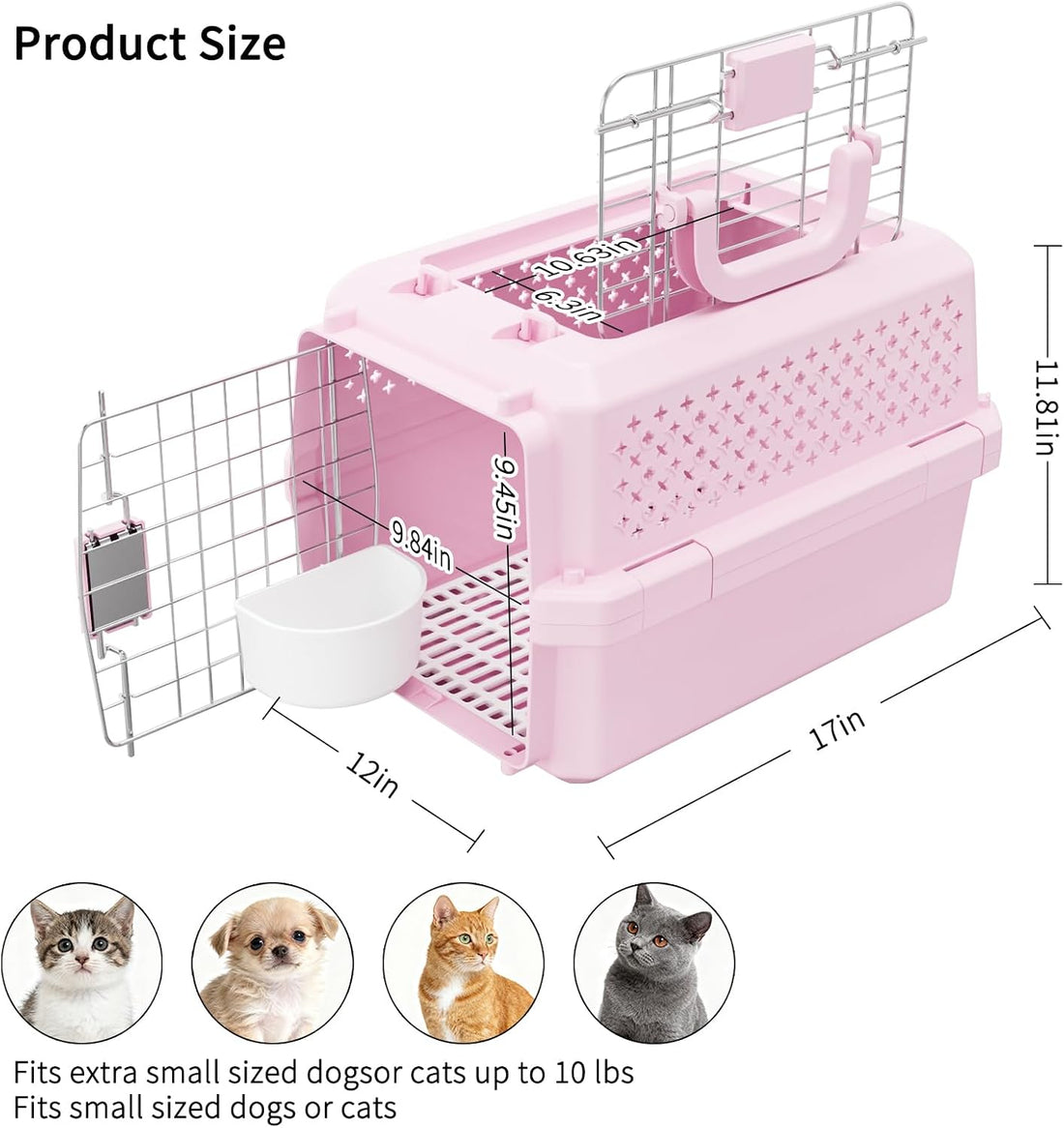 RIZZARI Small Hard Sided Pet Carrier
