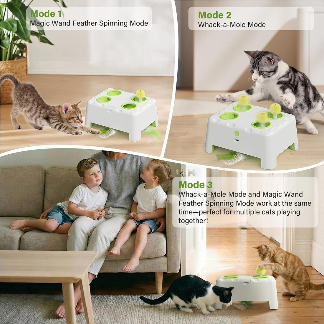 Cat Interactive Automatic Toys, Magic House Whack-a-Mole Toy