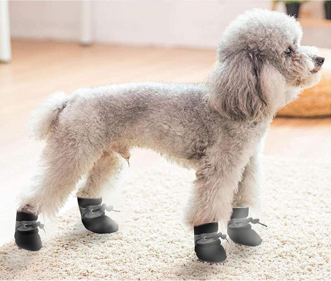YAODHAOD Dog Shoes for Winter, Dog Snow Boots & Paw Protectors Black 3