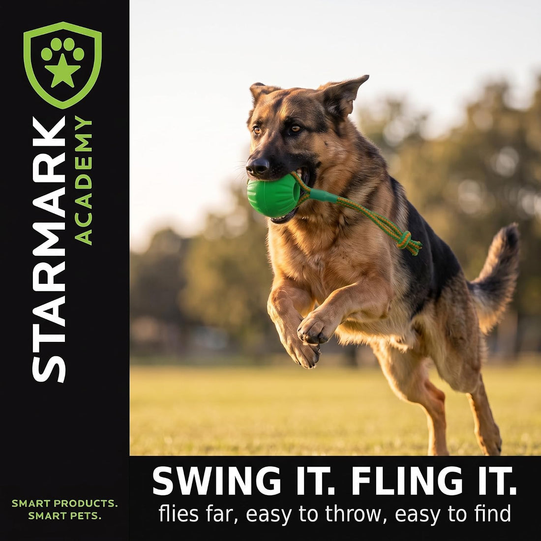 Starmark Everlasting Fun Ball on a Rope Dog Toy,Greens,Medium/Large