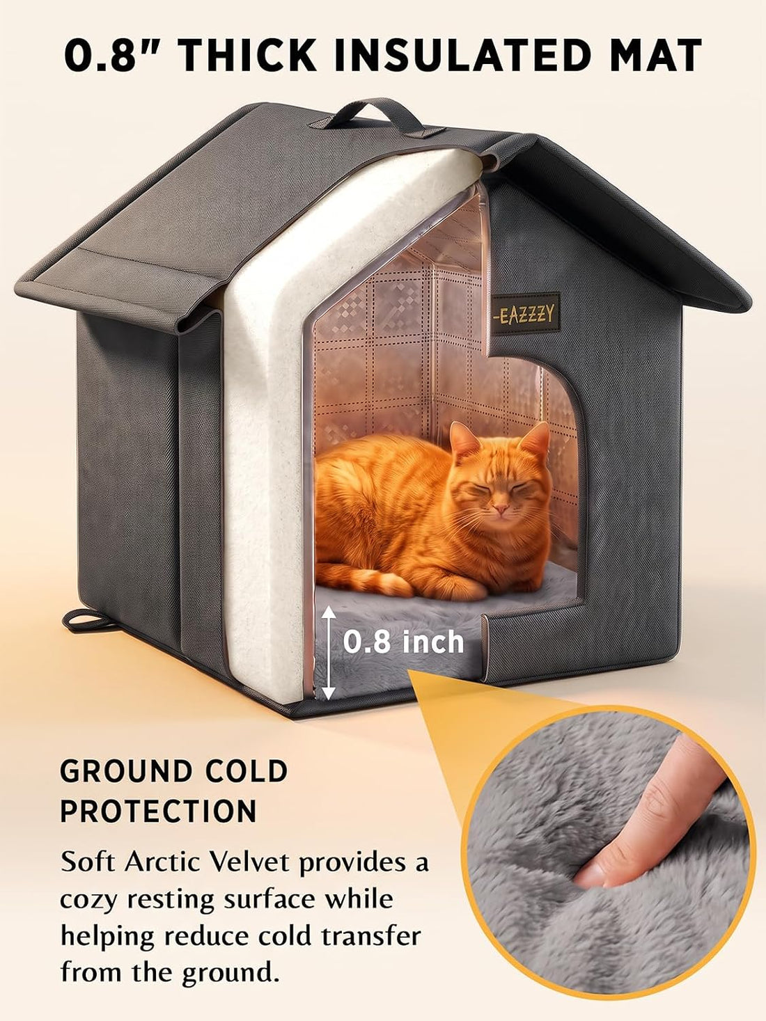 Rest-Eazzzy Outdoor Cat House for Feral Cats,Weatherproof & Insulated