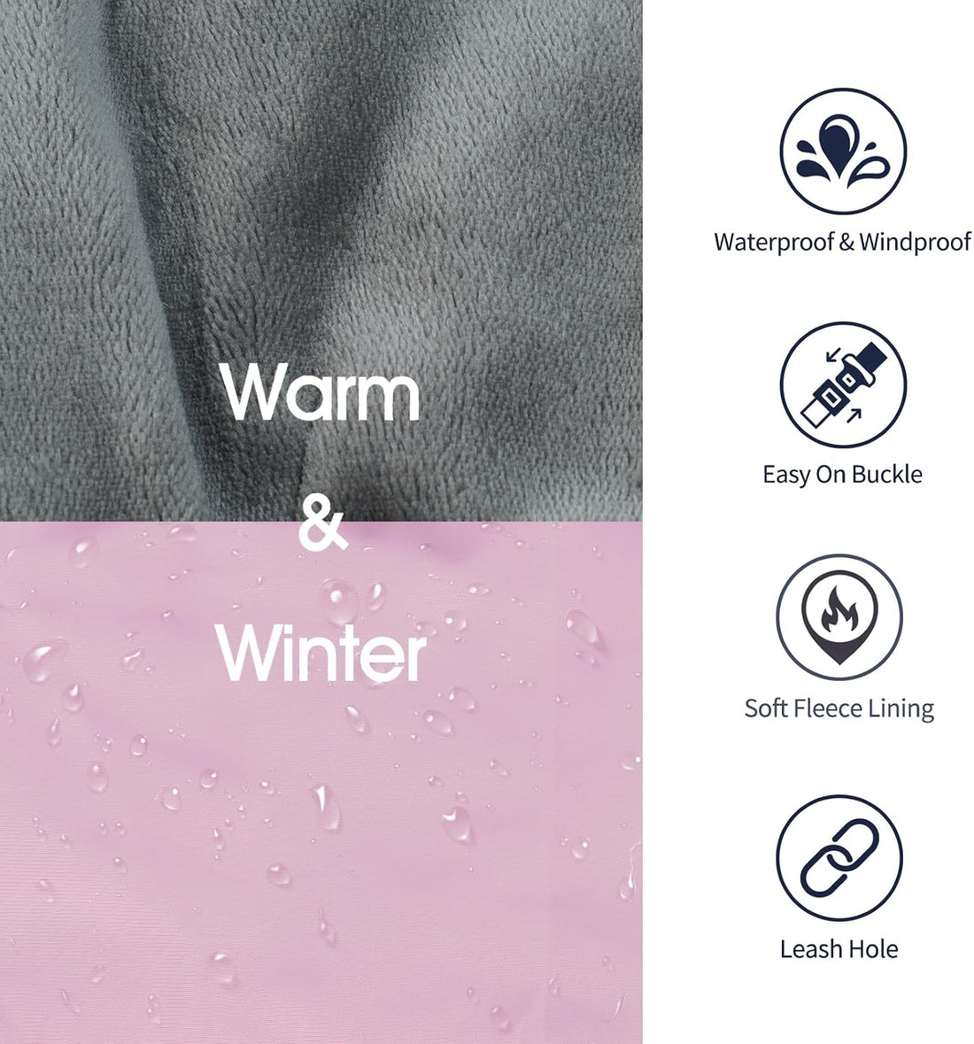 IECOii Extra Warm Dog Jackets for Large Dogs