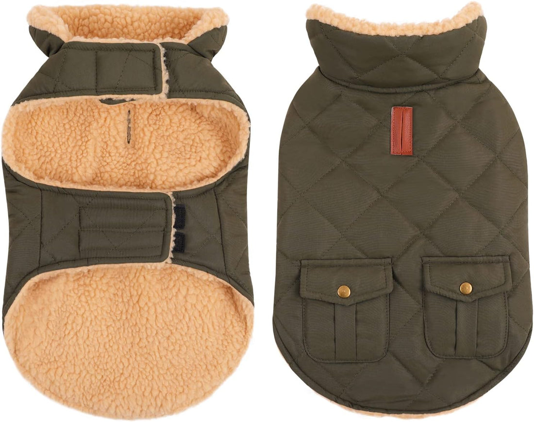 Queenmore Warm Puffer Dog Coat Thick Plush Quilting Small Winter