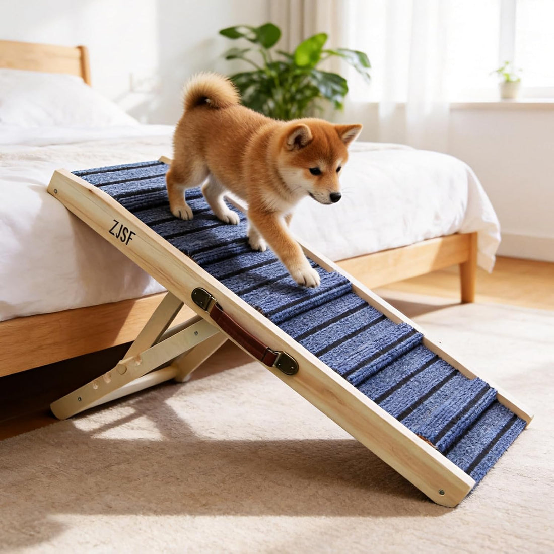 ZJSF Wooden Dog Ramp for High Bed & Couch