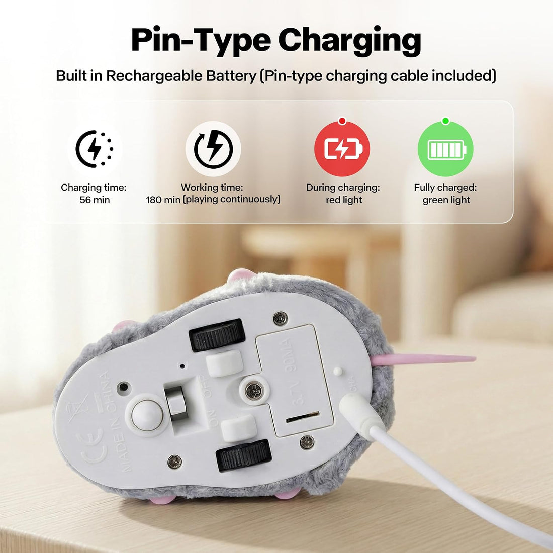 Pet Prime Interactive Cat Mouse Toy with Remote Control,Rechargeable