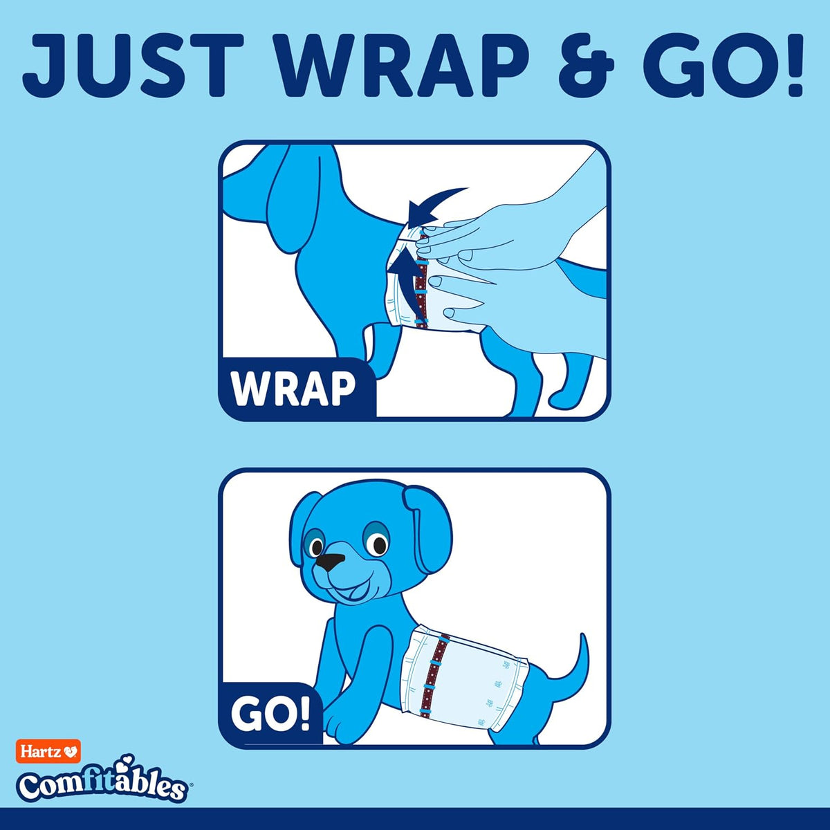 Hartz Comfitables Disposable Male Dog Wraps with Stretchy Waistband