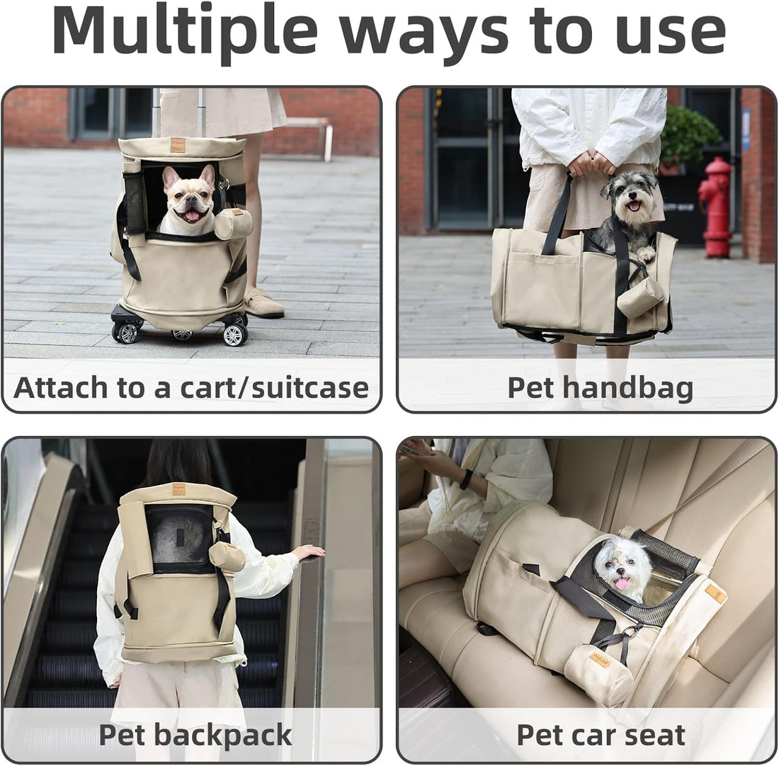 Dog Backpack Carrier – Comfortable Travel Bag for Pets –Khaki