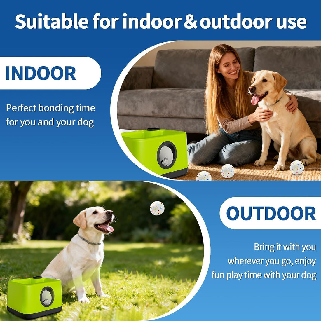 Automatic Dog Ball Launcher: Upgraded Auto/Manual Pet Ball Thrower