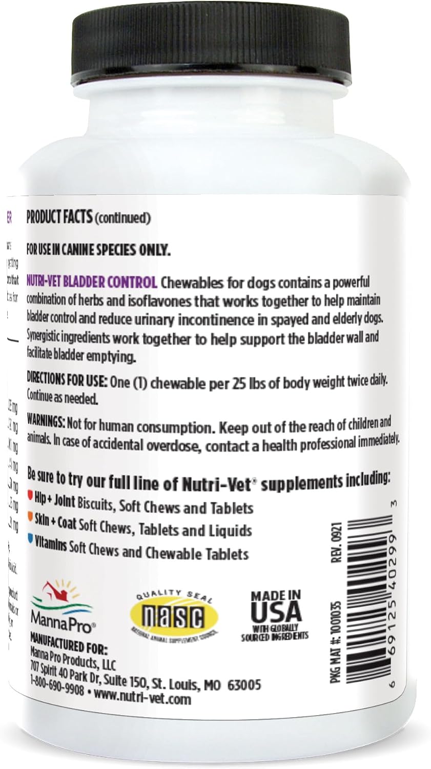 Nutri-Vet Bladder Control for Dogs, Dog Urinary Health Support