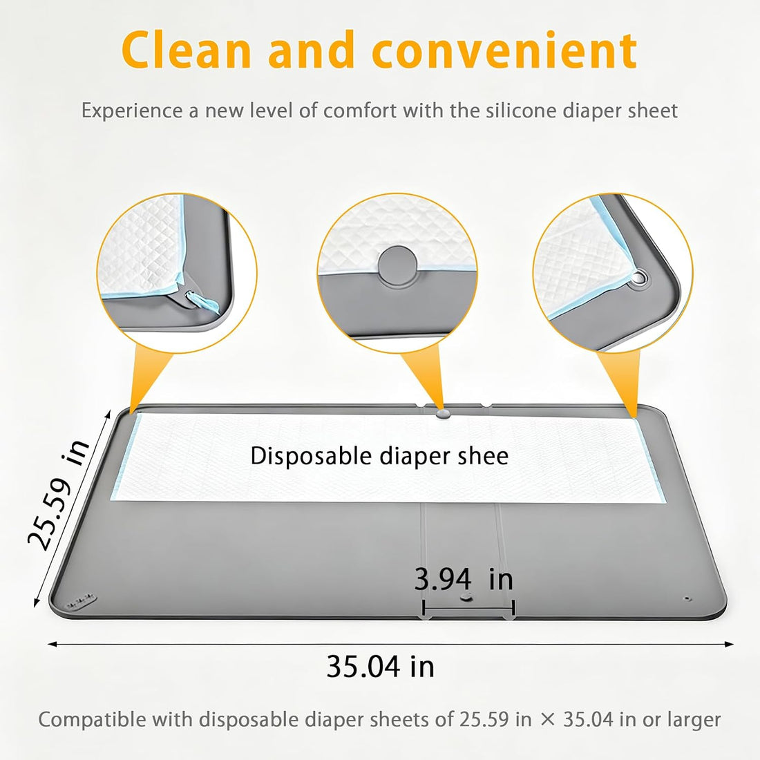Dog Pee Pad Holder, Silicone Tray, 4-Corner Fixing, 35x25 inch