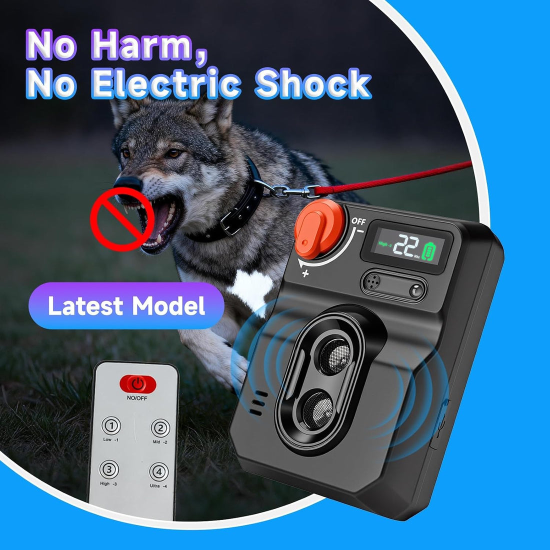 Ultrasonic Dog Bark Deterrent Device - Anti Barking Device for Dogs