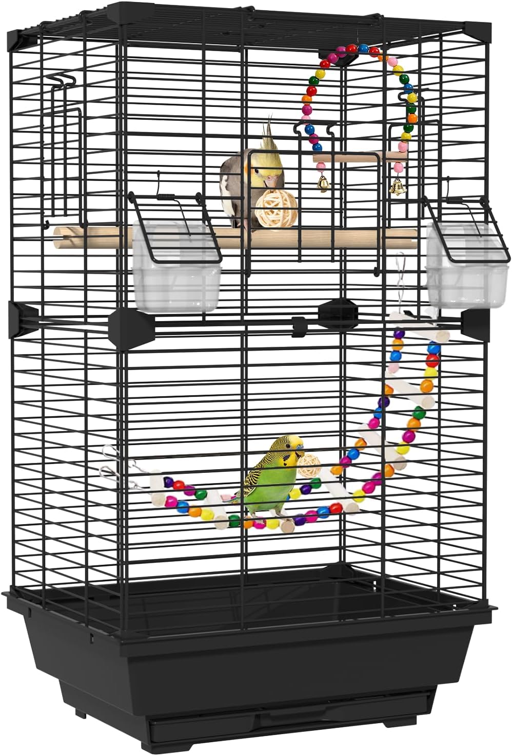 24.8 in Bird Cage, Medium‑Small Parakeet Cage with Expansion Ports