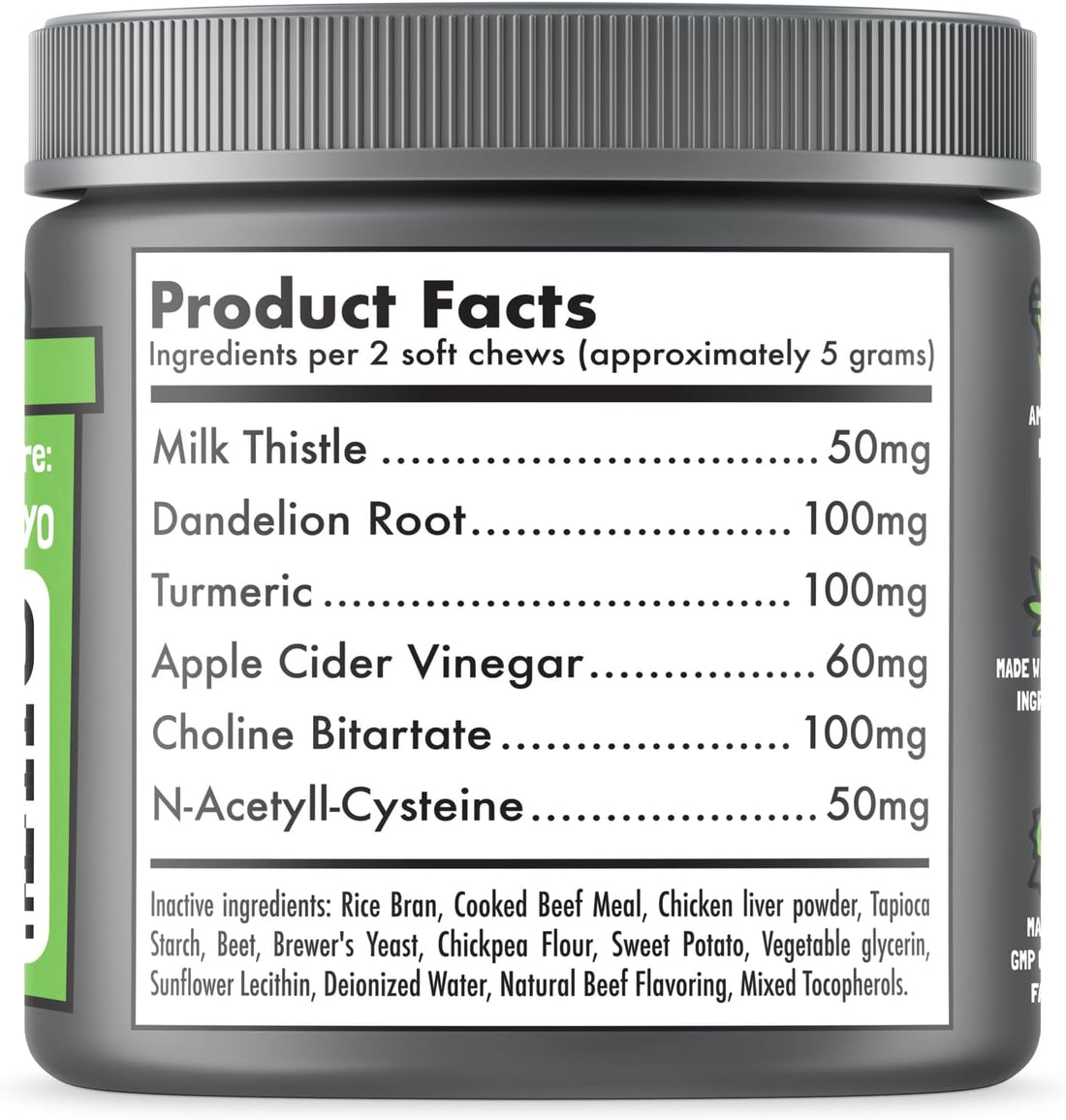 Liver & Kidney Support for Dogs Detox Natural Supplement with Milk