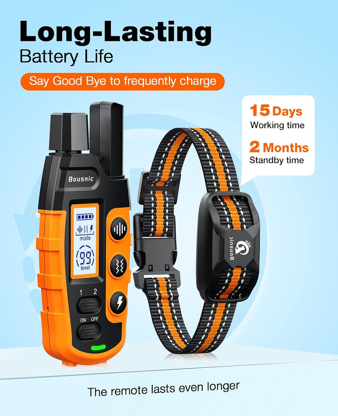 Bousnic Dog Shock Collar - 3300Ft Dog Training Collar with Remote
