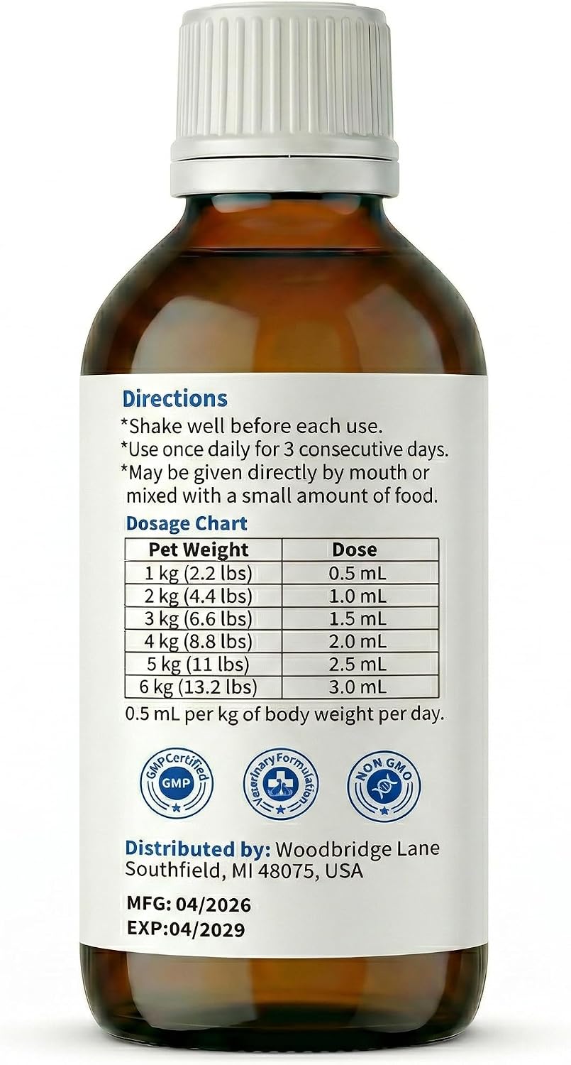 Broad Spectrum Dewormer Liquid for Cats and Kittens, No-Stress Dosing