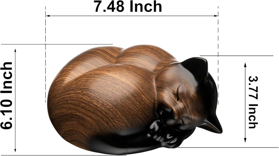 Kriss Art Pet Urns,Sleeping Resin Cremation Cat Urn