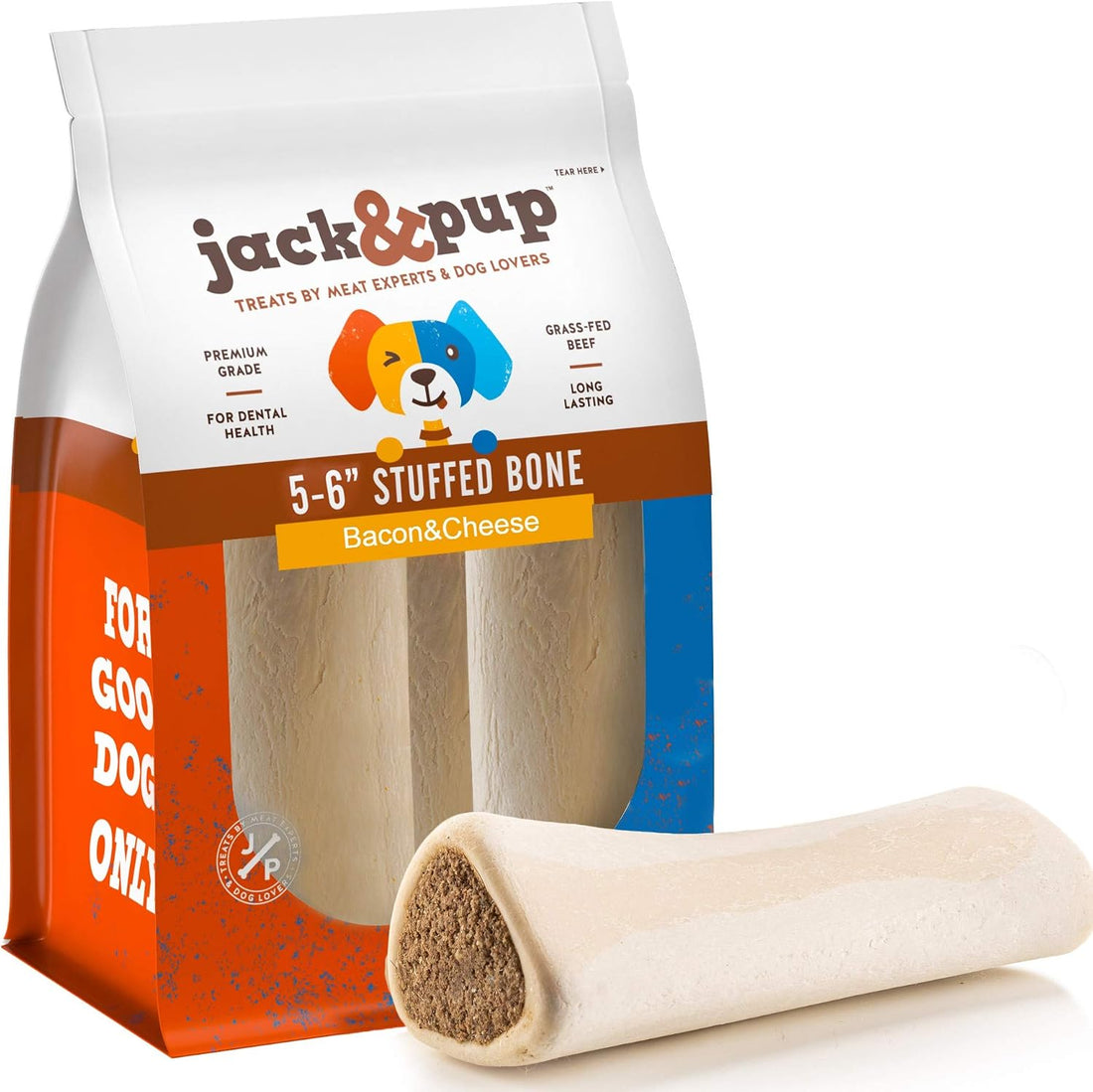Jack&Pup 5–6" Large Filled Dog Bones