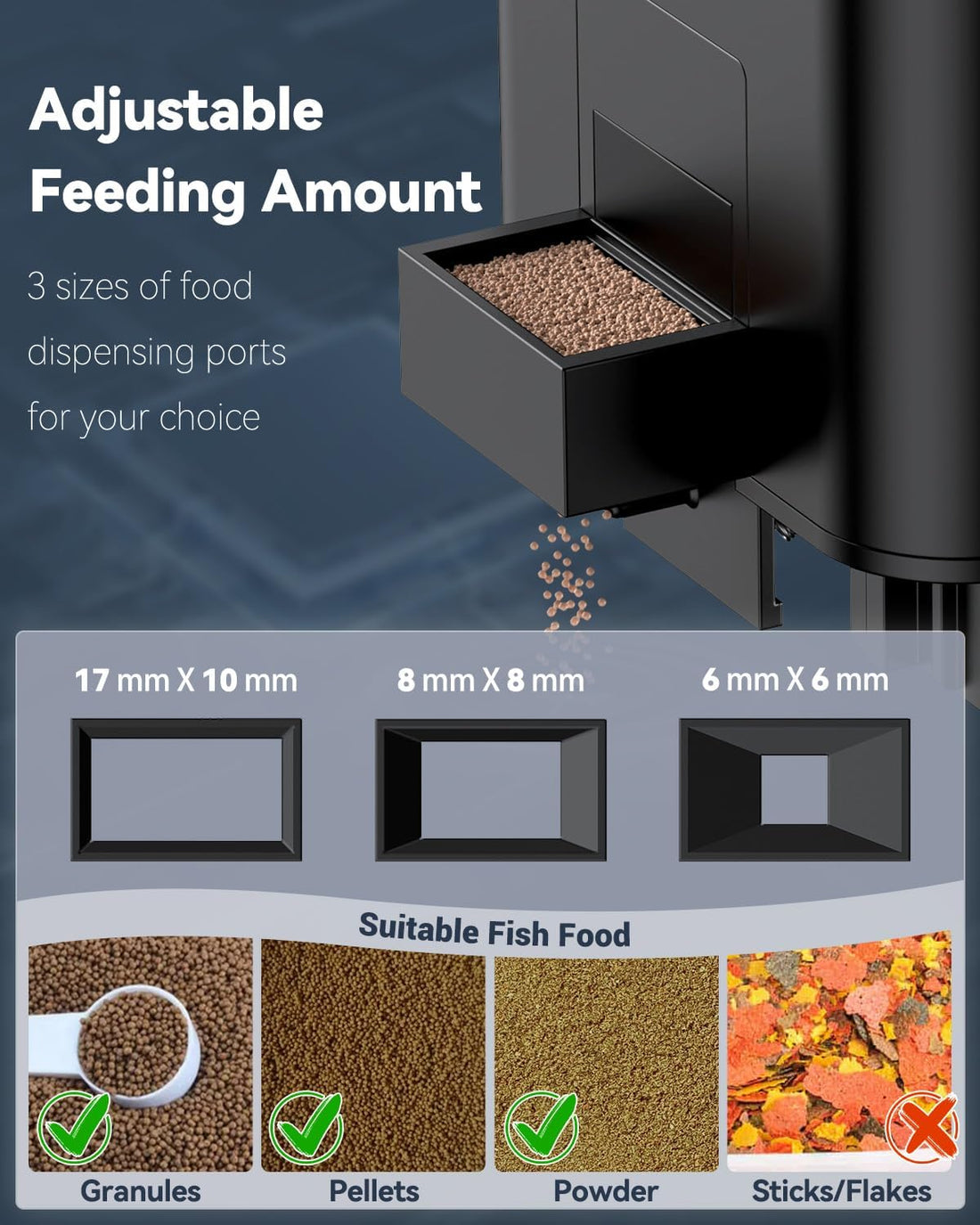 Pawfly Automatic Aquarium Fish Feeder, 320 mL Auto Fish Food Dispenser