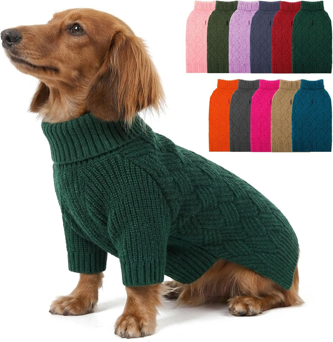 Small Dog Sweater, Turtleneck Dog Christmas Sweater