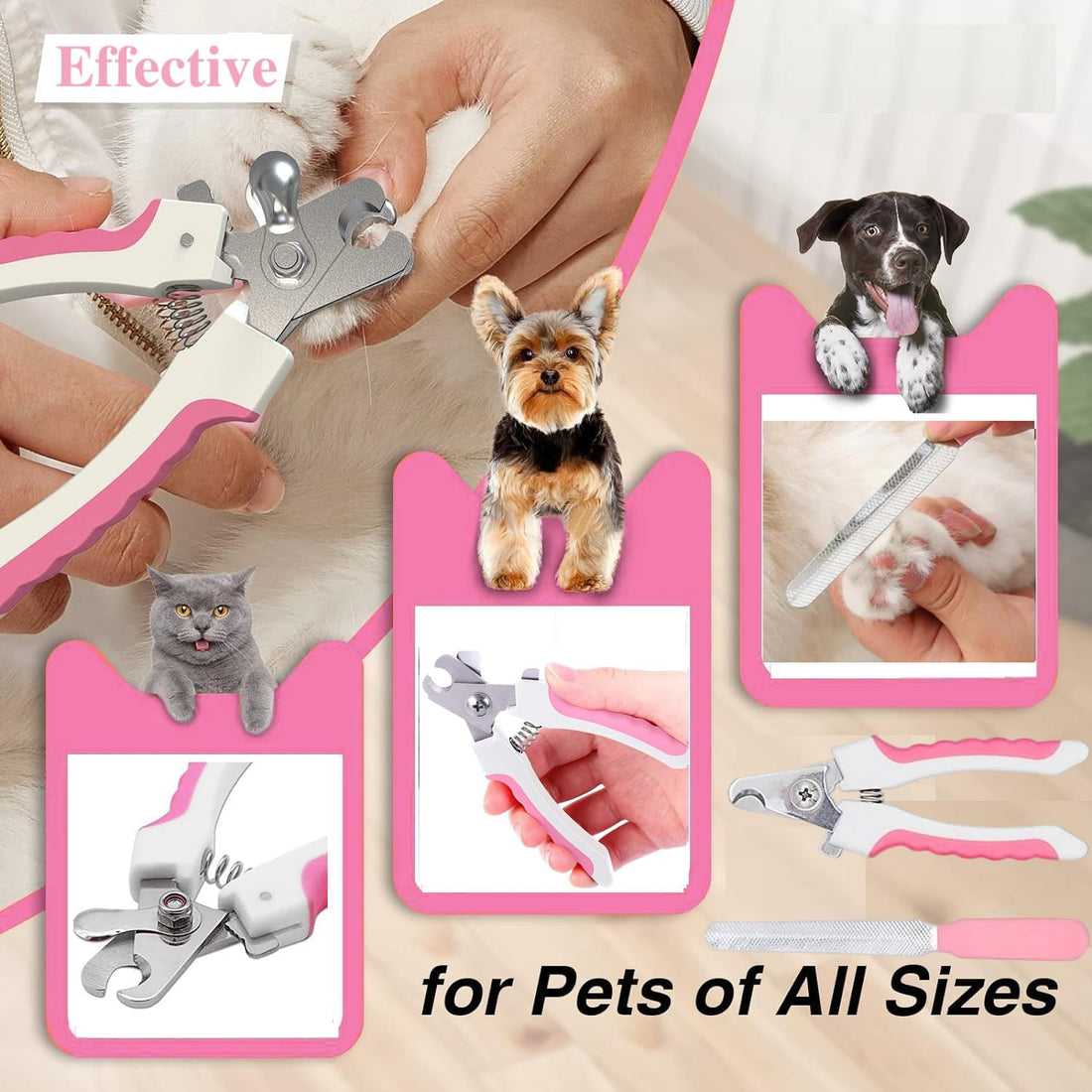 Qubccum 7 Pcs Cat Dog Brush Grooming Kits, Self-Cleaning Slicker Brush
