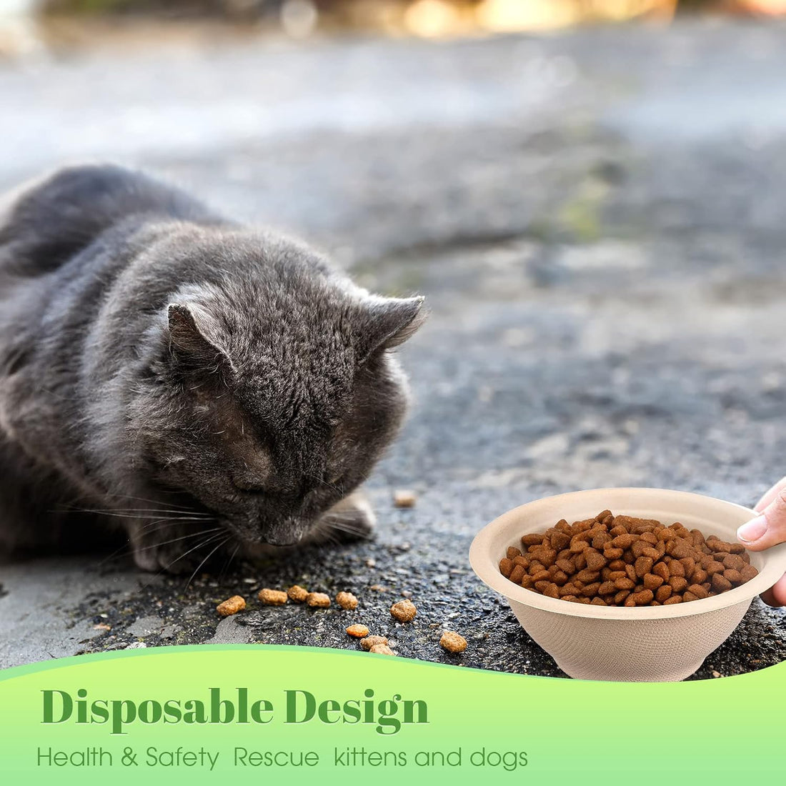 Thenshop 200 Pcs Disposable Pet Bowls Bulk Biodegradable Paper, 8 oz