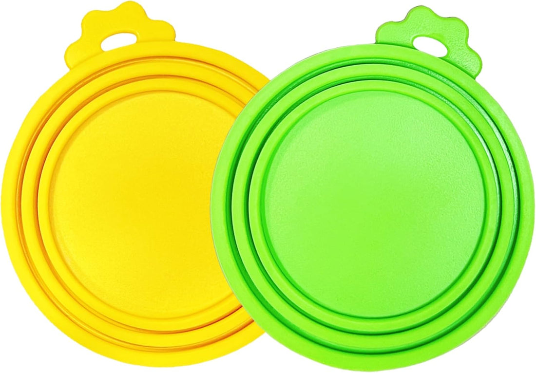 Food Grade Silicone Pet Can Covers, Universal 3-in-1, 2 Lids+Spoon
