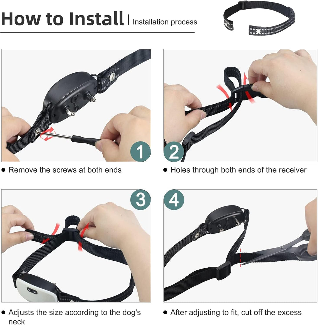 Collar Replacement Strap, Reflective Replacement Nylon Collar Strap