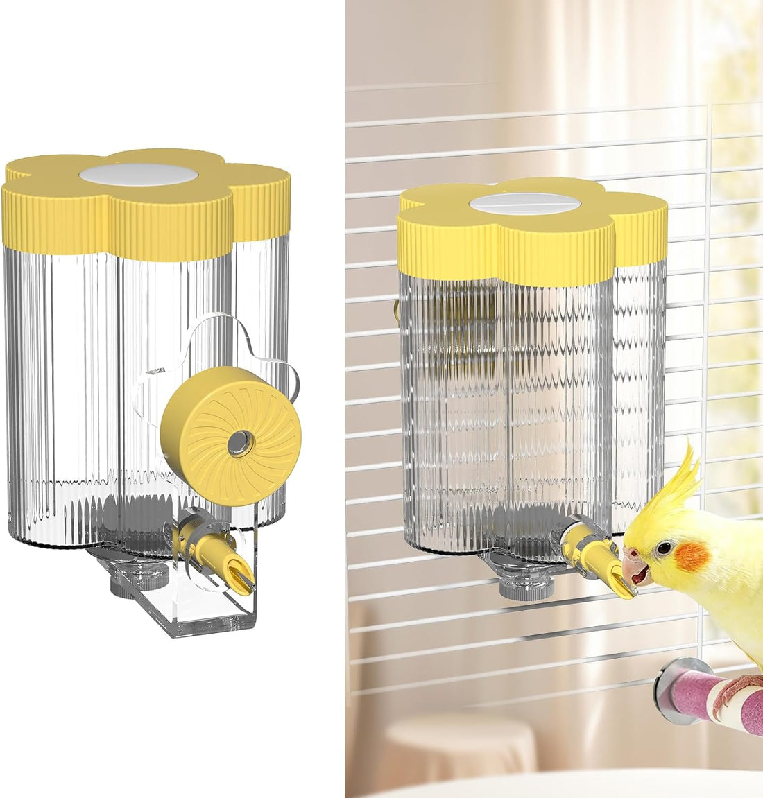 8.4 Oz No Mess Bird Water Feeder, Auto Parrot Cage Water Dispenser