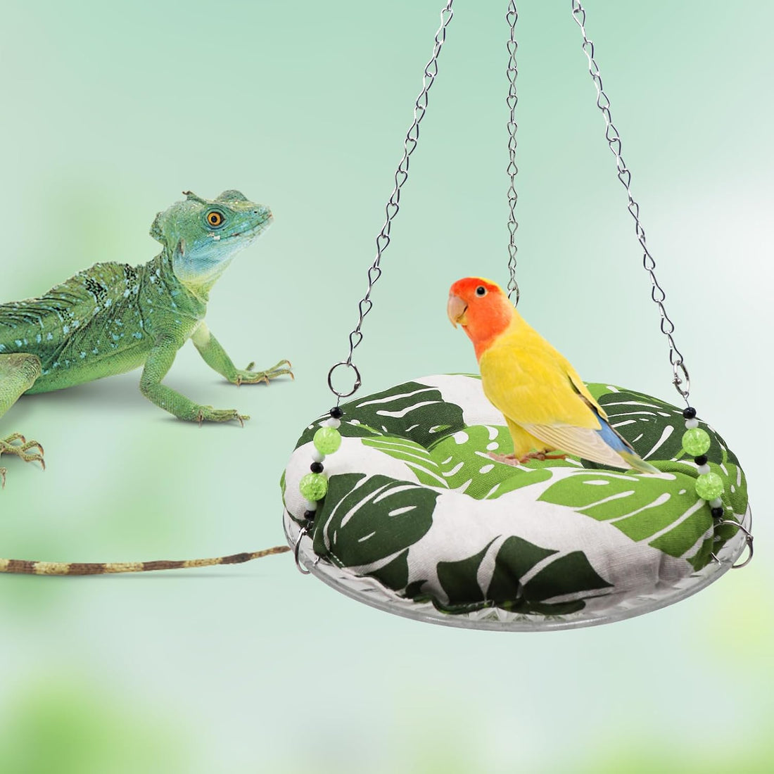 11.8in Reptile Bed，Reptile Hammock Swing Hanging Bed, Lizard Swing Toy