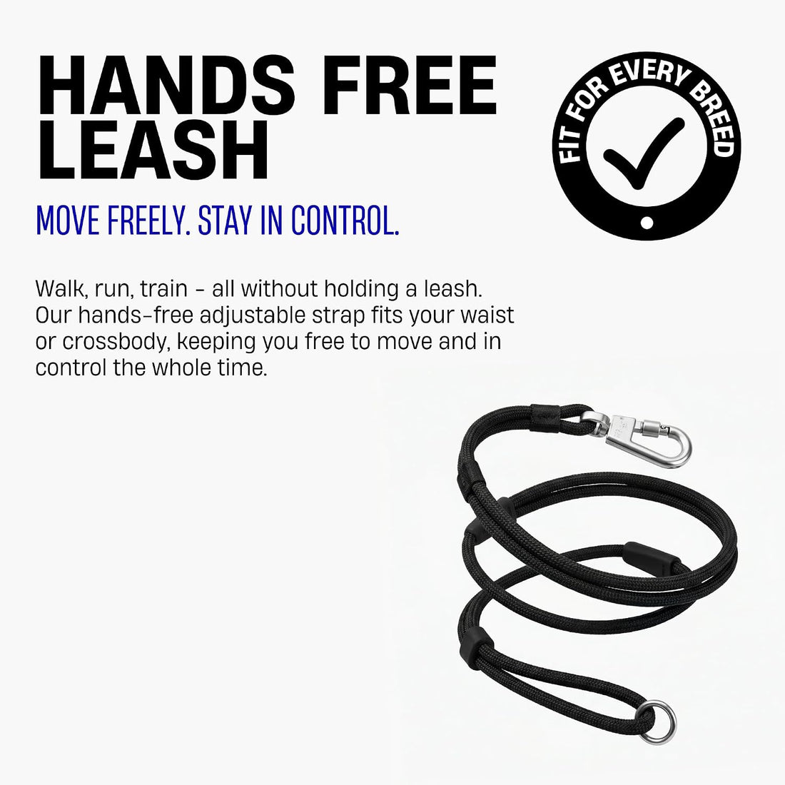 Dog Friendly Co. Hands Free Dog Leash, Multiway Use, 1.8m