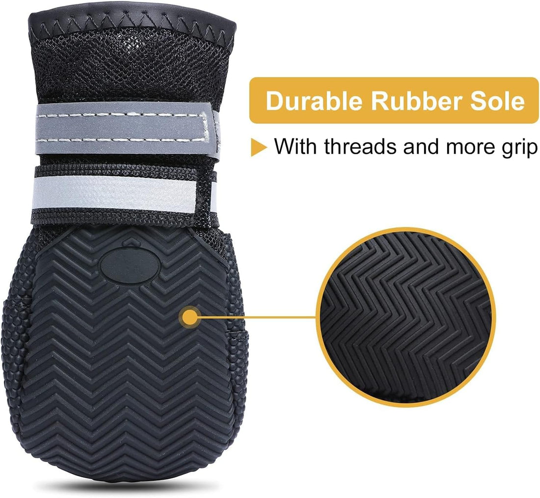 Dimicoo Breathable Dog Boots for Medium Large Dogs,Non-Slip Dog Shoes