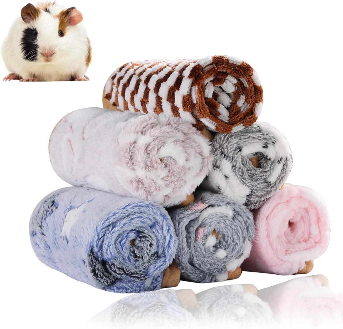 Grddaef Guinea Pig Fleece Blankets 6 Pieces Waterproof & Washable
