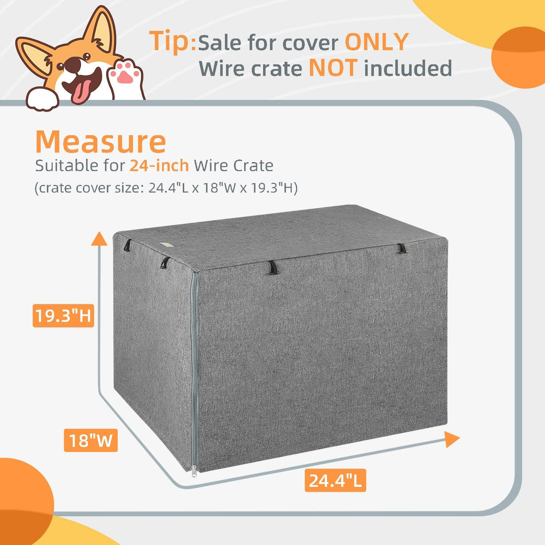 Seiyierr Dog Crate Cover - Kennel Covers Fit for 24 Inch Dogs Crate
