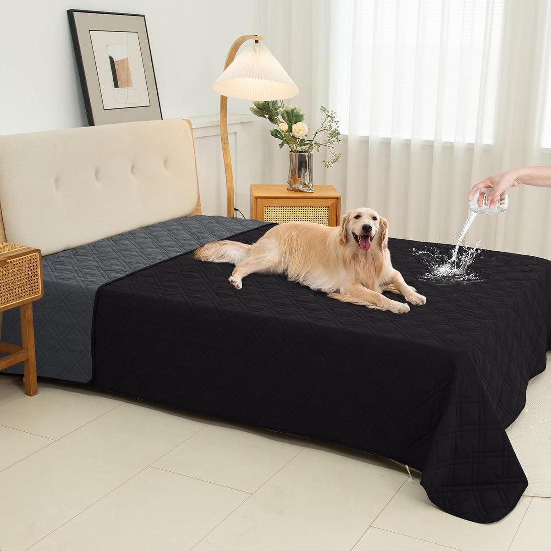 Waterproof 7 Layer Reversible Couch Covers for Dogs Bed Blanket