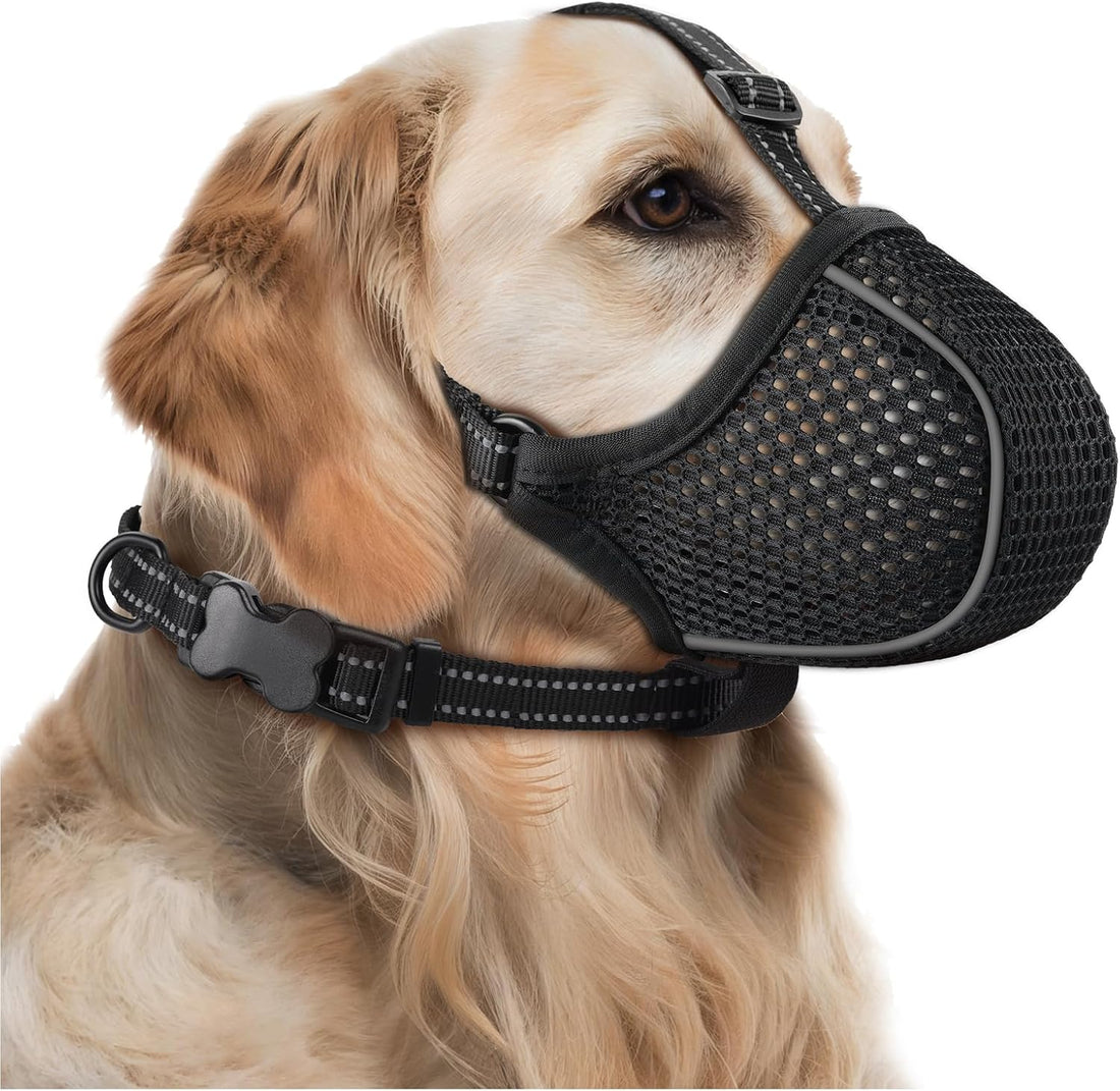 BONTHEE Dog Muzzle,Soft Nylon Muzzles Anti Biting Barking