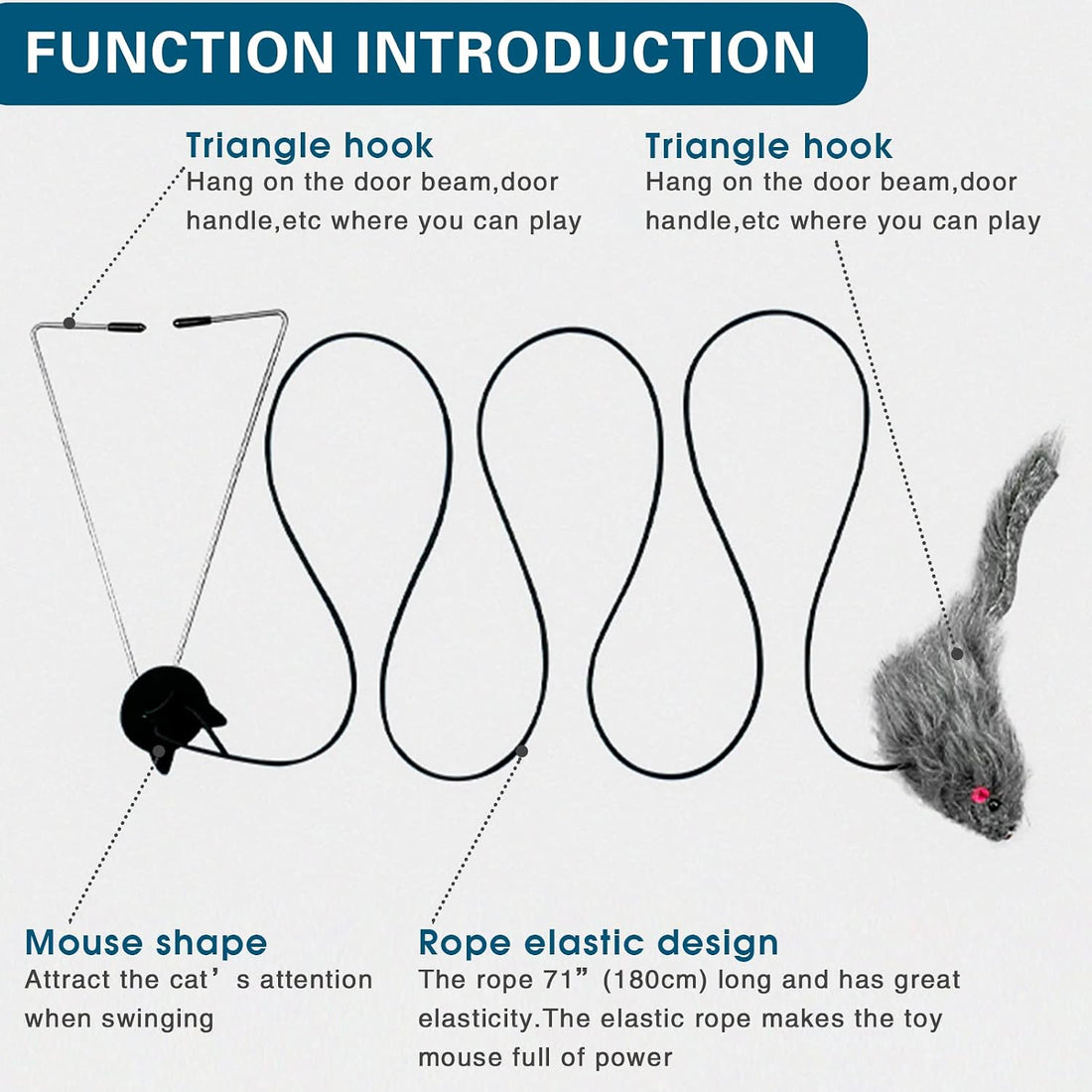 Kalimdor Interactive Cat Feather Toys,Retractable Teaser Toy ，Hanging