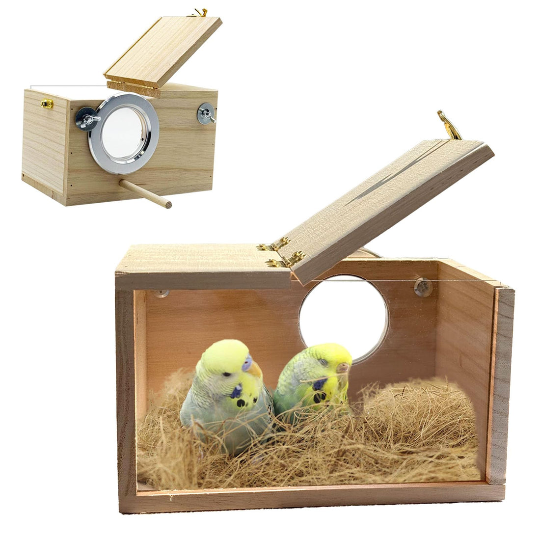 Parakeet Nesting Box, 7.87 X 4.72 X 4.72 inch Transparent Bird Nest