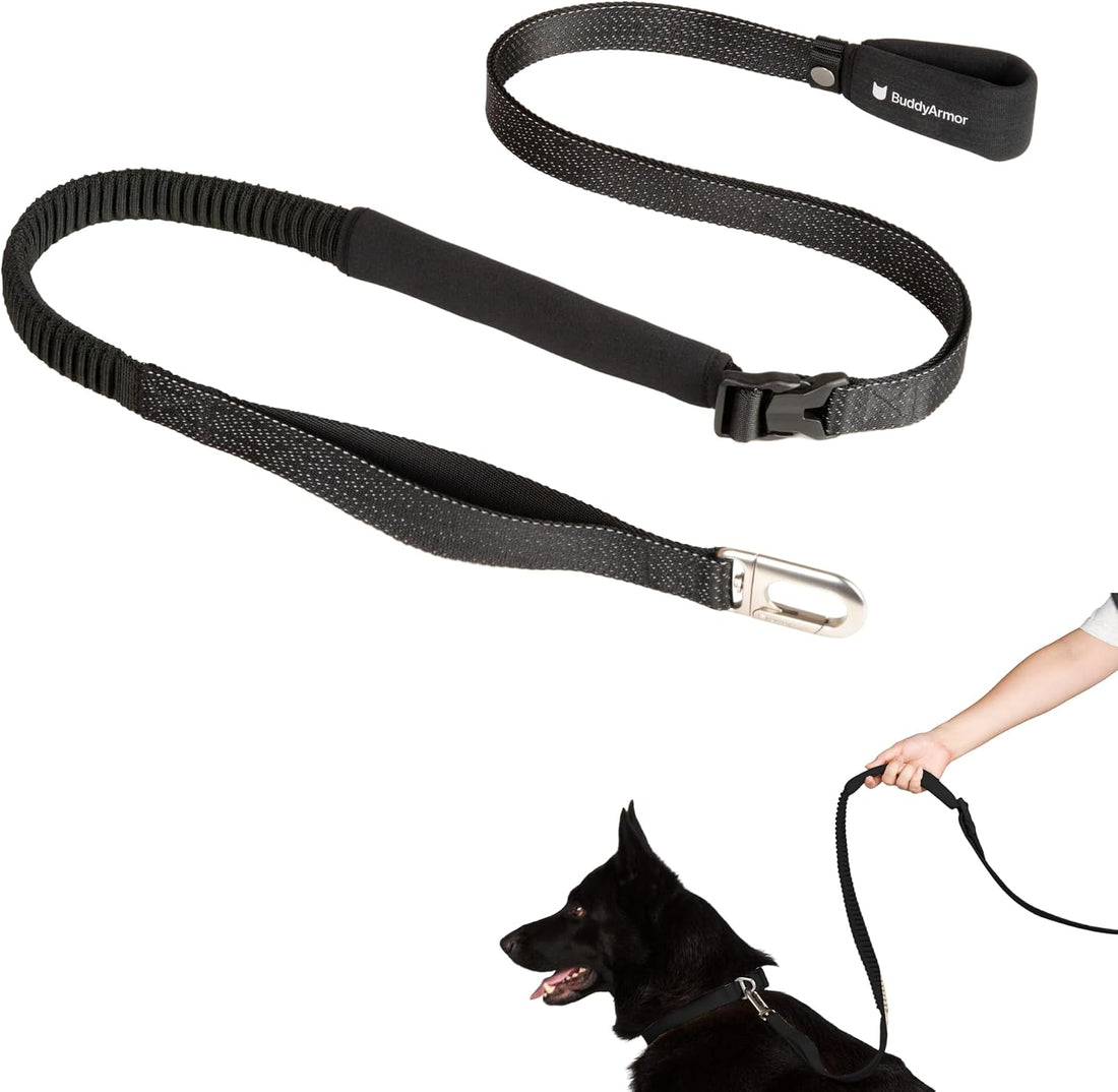 Hands Free Dog Leash Adjustable Versatile Crossbody Waist, Black