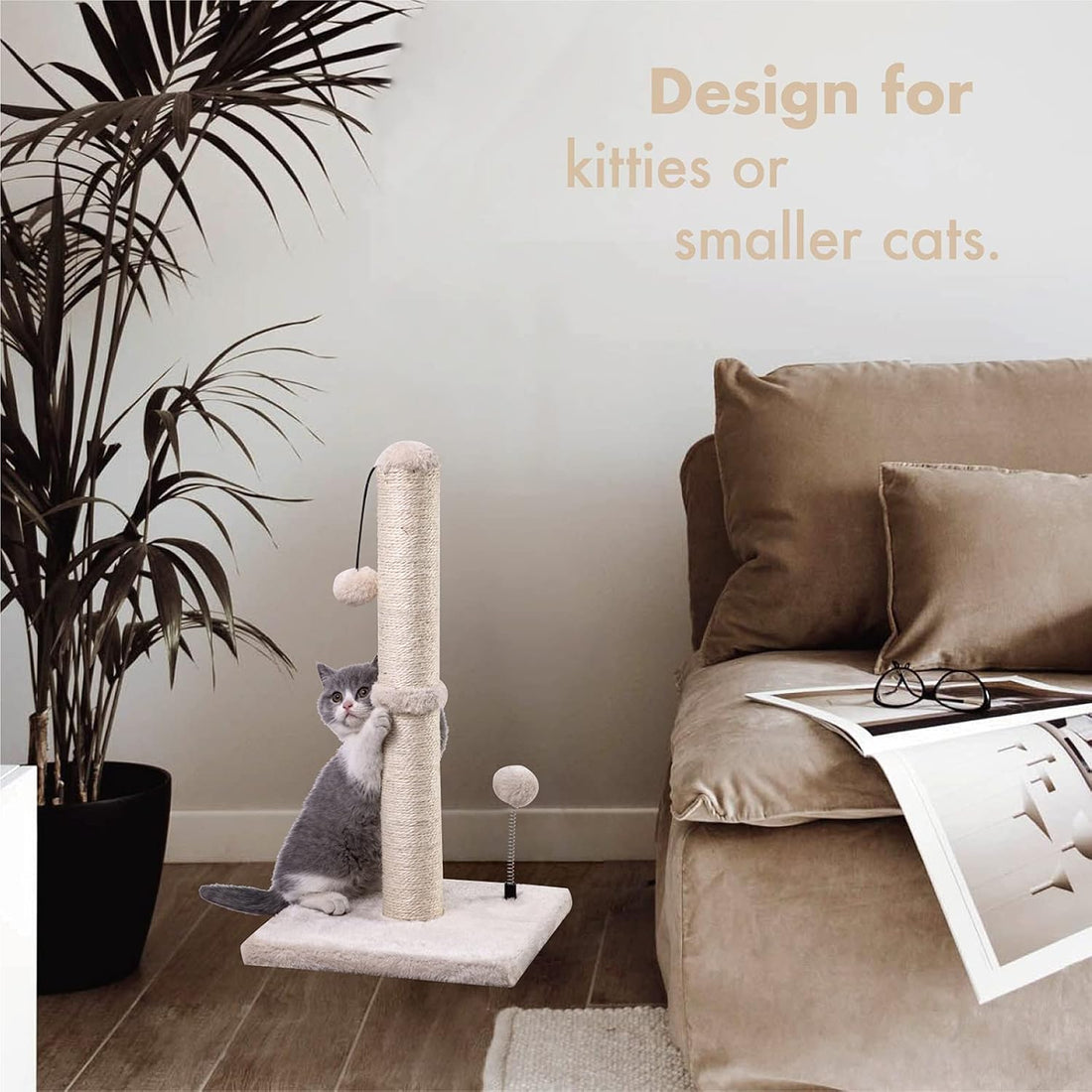MECOOL Cat Scratching Post Premium Basics Kitten Scratcher Sisal