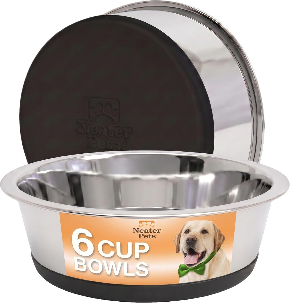 Neater Pet Brands Stainless Steel Dog Bowls with Non-Slip Rubber