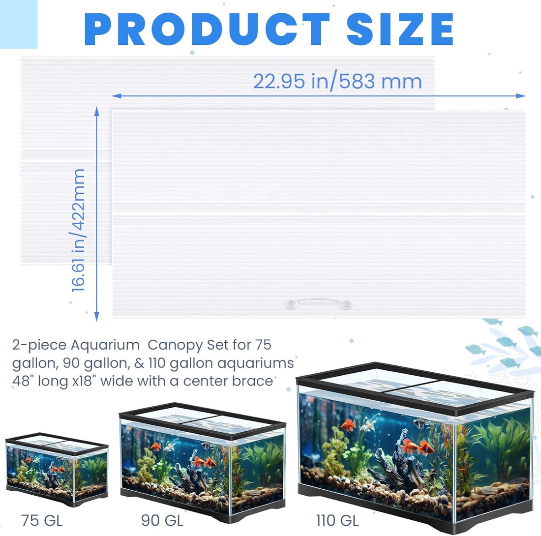 Sieral Aquarium Lids Canopy Set, 30 x 12 Inch, Clear, 1 Pcs