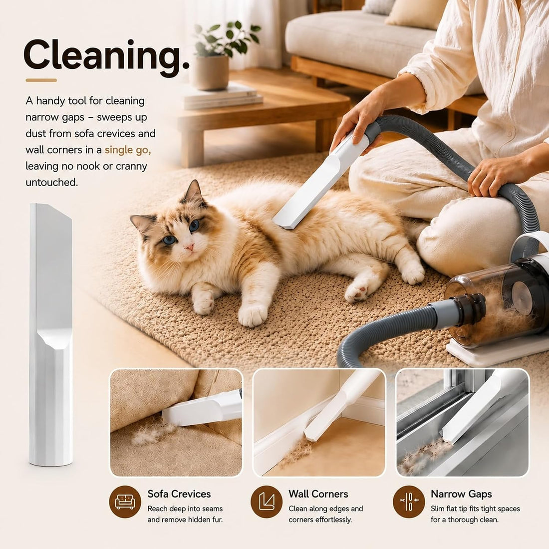 Dog Grooming Vacuum, Pet Grooming Kit with Vacuum, Hair Clipper