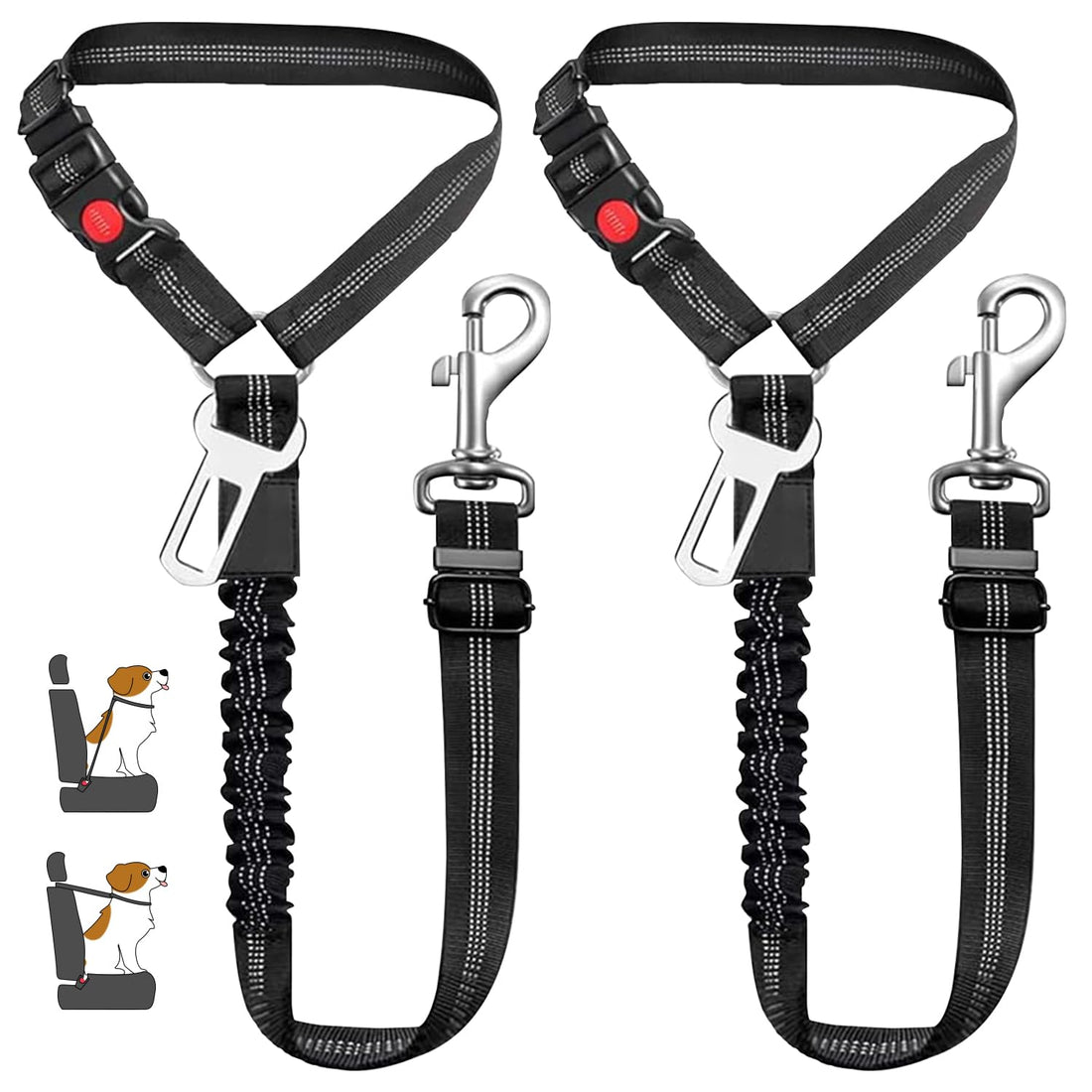 Vehicle Harnesses, 2 in1 Dog Belts for Cars
