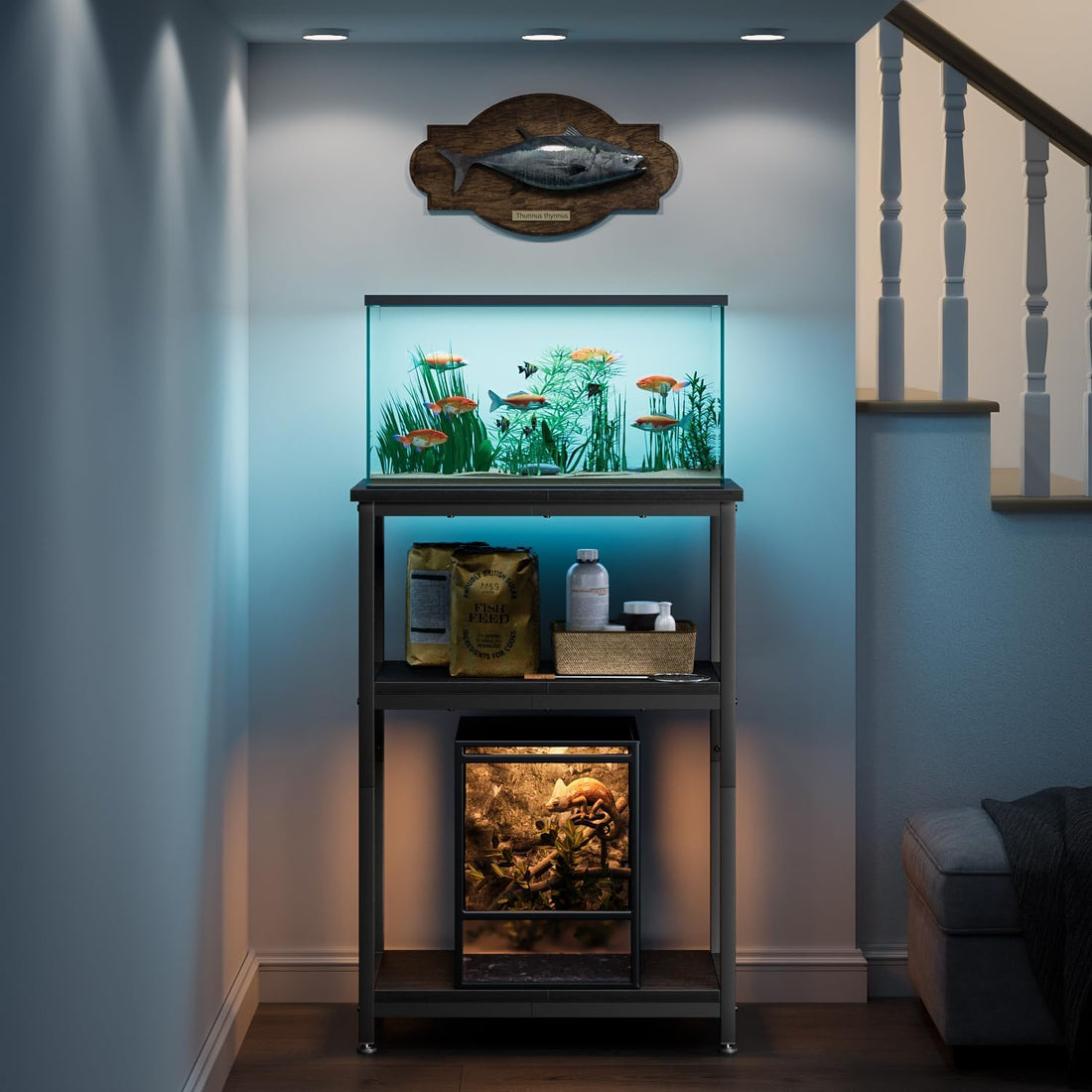 APPOLYN 40-50 Gal Aquarium Stand with Cabinet Storage