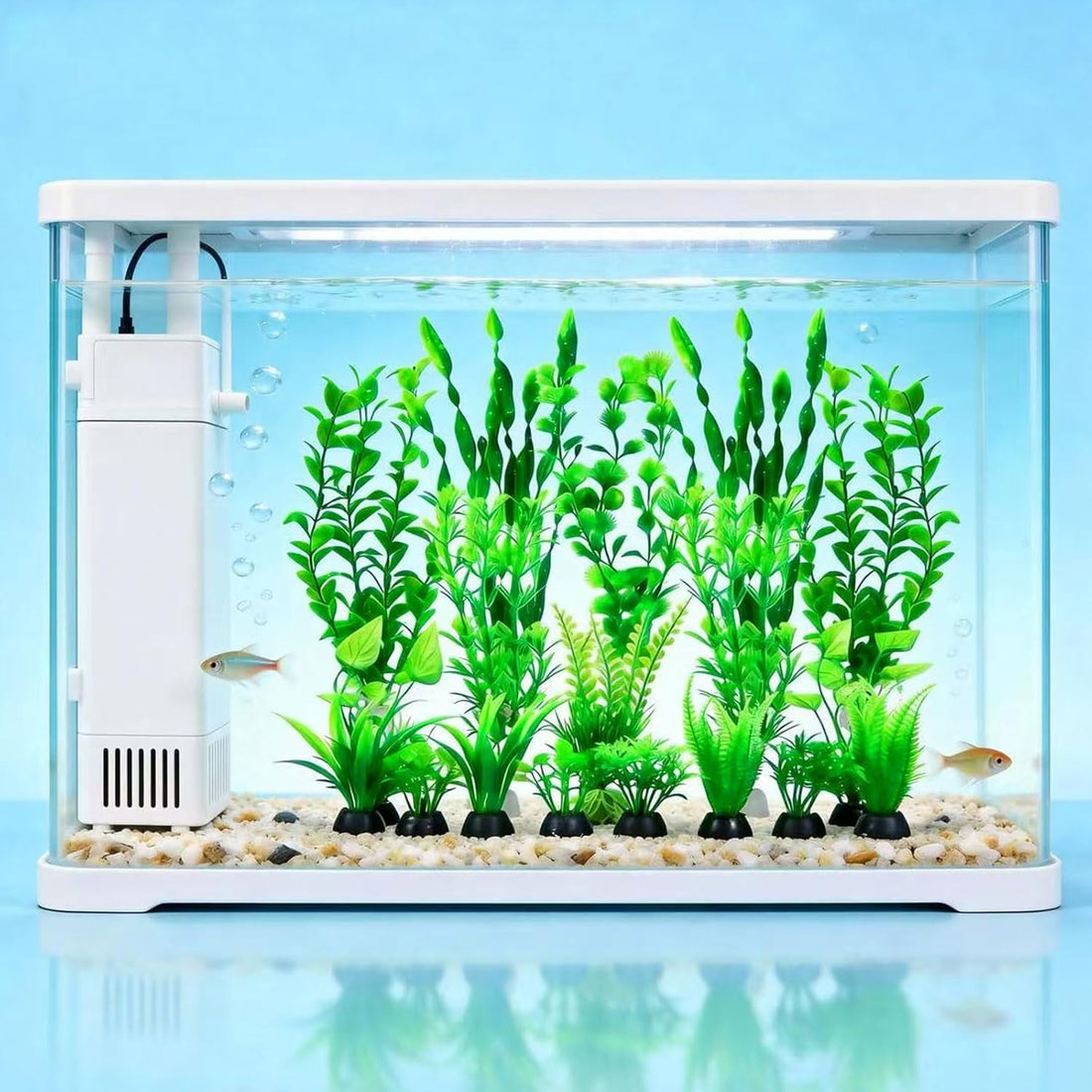 Artificial Aquarium Plants Set, Plastic Fish Tank Decorations