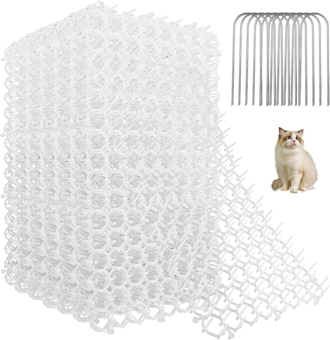 16PCS Cat Scat Mat 16x11 Cat Spike Keep Cats Out of Yard Permanently