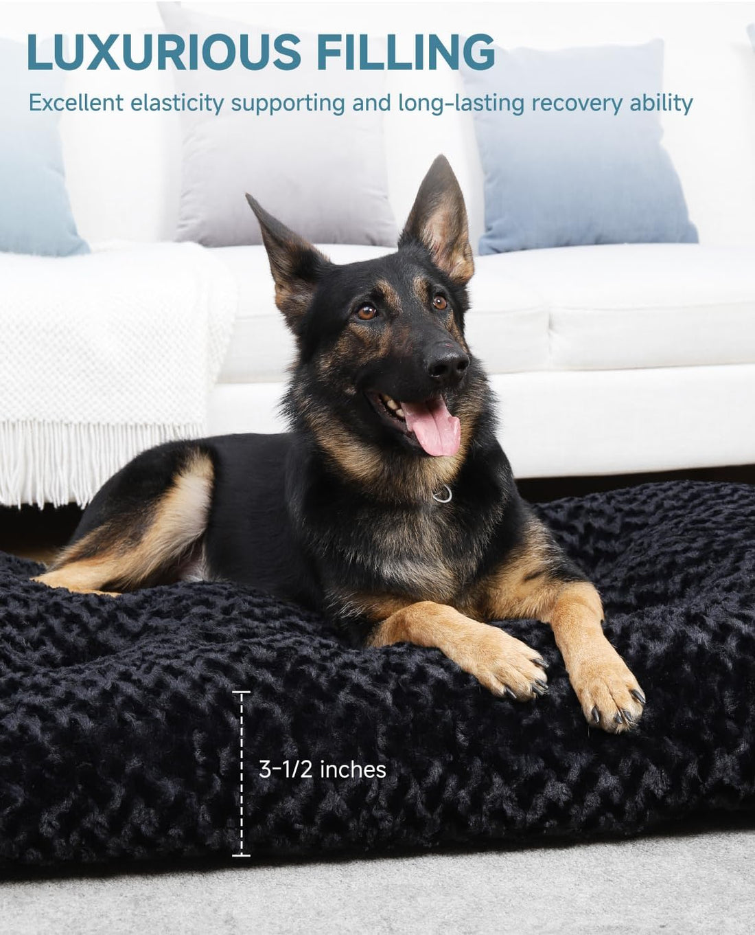 KSIIA Washable Dog Bed Medium Size Dog Crate Bed Plush Pet Mat