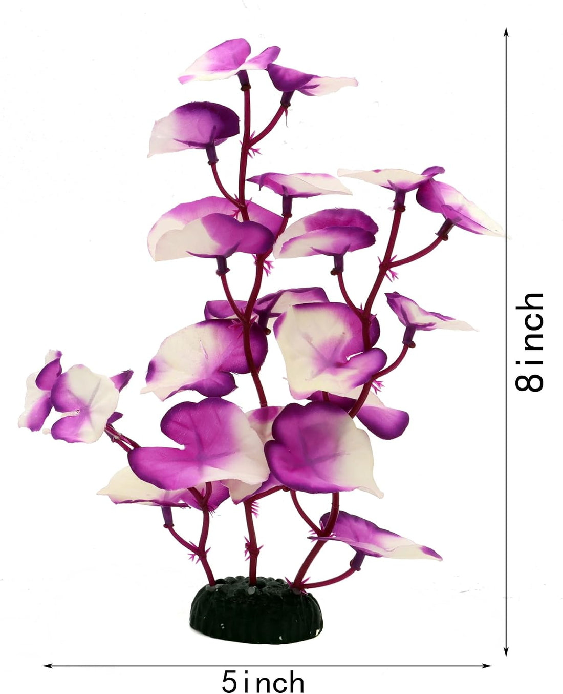 Silk Aquarium Plants for Betta Fish Tank, Purple-White